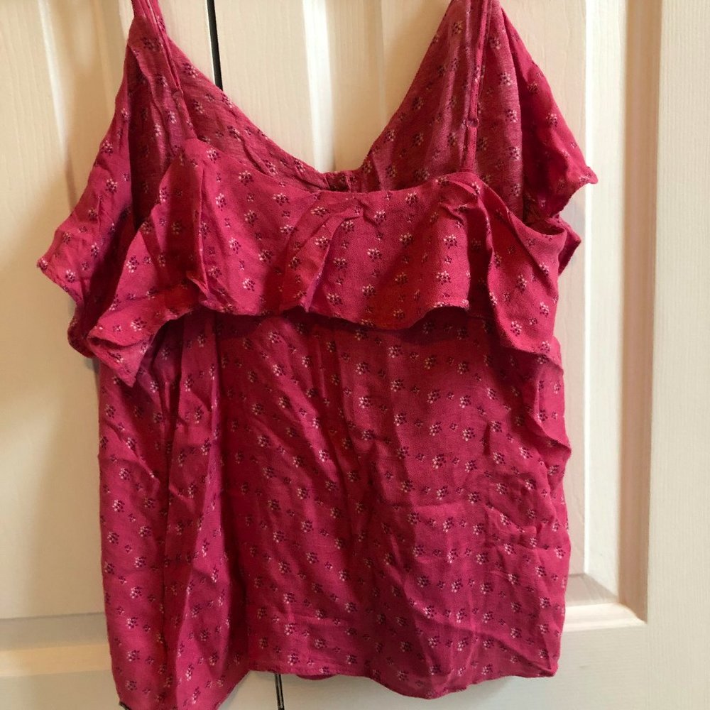 American Eagle Ruffled Button Front Tank Top - Picture 2 of 4